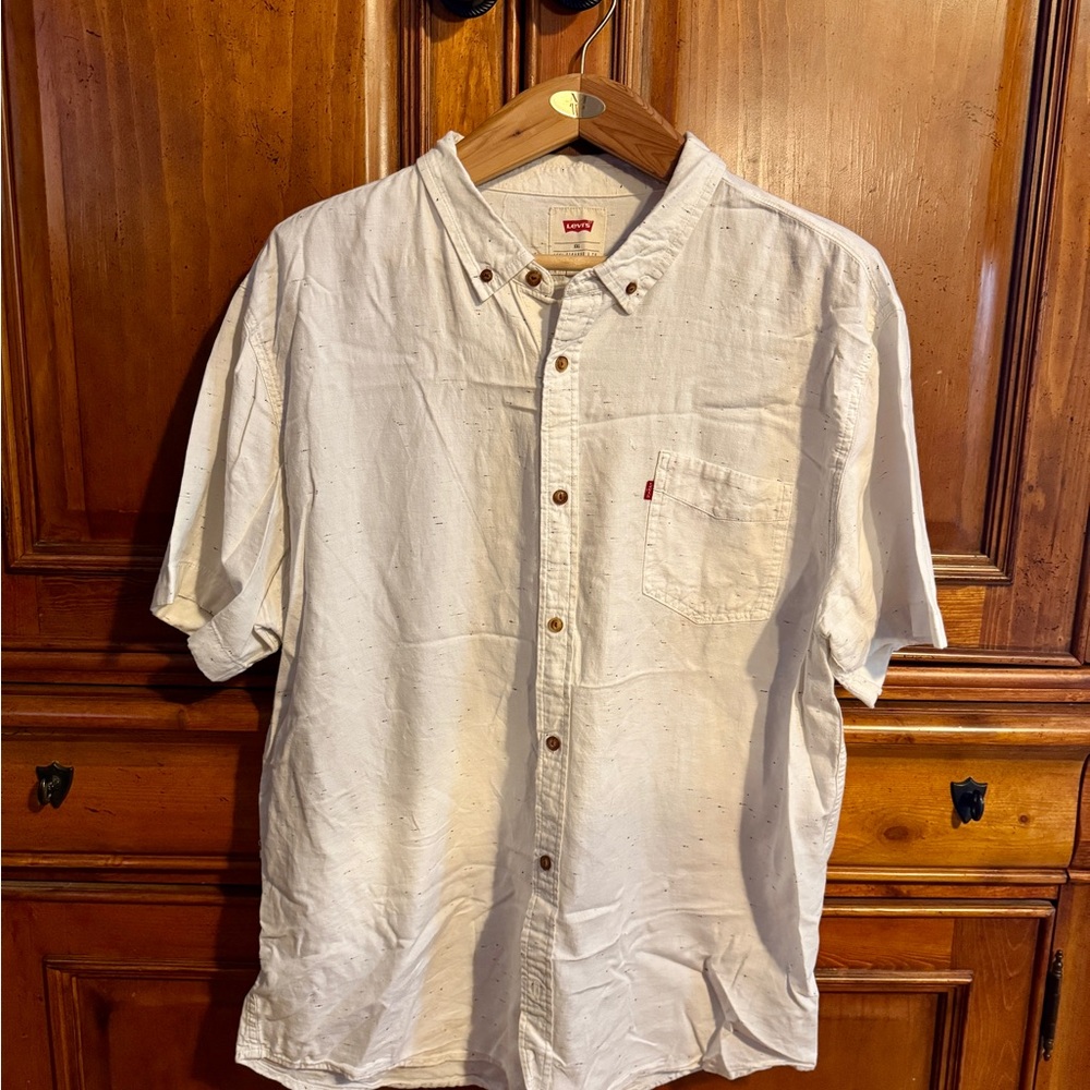 Levi's White Casual Short Sleeve Button Down Shirt